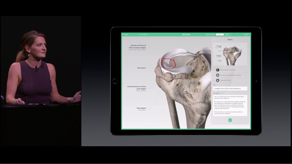 Irene Walsh presents Complete Anatomy at the 2015 Apple Keynote
