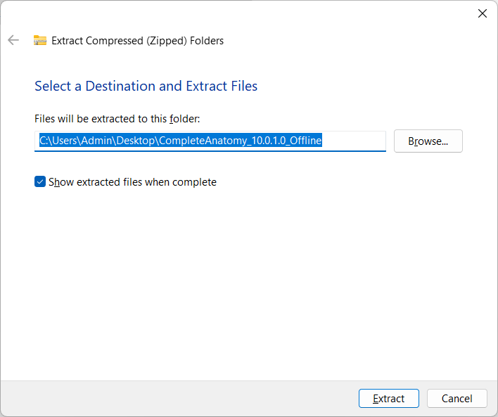 Extract files