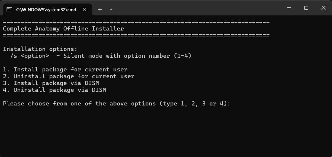 Successful installation.